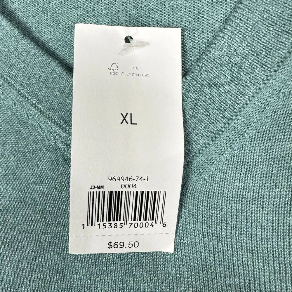 Banana Republic Luxury Blend Sweater Mens XL V Neck Silk Cotton Cashmere NEW